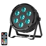 Sklydron LED Par Can Lights, 4-in-1 RGBW Pro Led Stage Lighting with DMX512 & Remote, Pulse Change, Strobe, Sound Activation for Stage, Party, Wedding, and DJ Events (1-Pack)