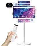 OFD 32 Inch Portable Smart TV FHD 1080P IPS Touchscreen,Running Android 15 OS,EDLA-Certified.Rolling TV on Wheels,Built-in Battery and 6+128GB Storage,8MP Webcam,10W Speaker,Voice Remote,Full Rotation