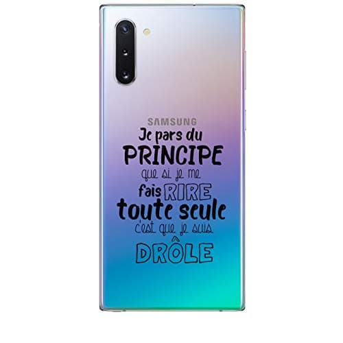 ZOKKO Case for Samsung Note 10 Je pars du Principe Que si Je me Fais Rire Tout seule C'est Que Je Suis Funny Transparent Soft Ink Black