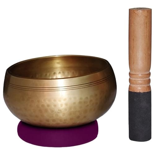3.1 in, 8 cm Tibetan Singing Bowl Set, Handcrafted Meditation Bowl for Sound Mindfulness, Portable Yoga Bowl with Striker and Cushion for Meditation