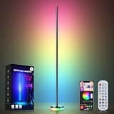 OIYN Corner Floor Lamp, RGBICW LED Corner Lamp with 1300lm Smart Modern Floor Lamp,App & Remote Control,Music Sync,Color Changing Standing Lamp for Bedroom Living Room and Gaming Rooms