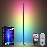 OIYN Corner Floor Lamp, RGBICW LED Corner Lamp with 1300lm Smart Modern Floor Lamp,App & Remote Control,Music Sync,Color Changing Standing Lamp for Bedroom Living Room and Gaming Rooms