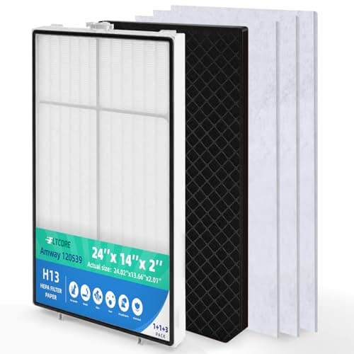 120539 Replacement Filter Compatible with Amway Atmosphere Sky Air Purifier, 5-Piece Maintenance Kit with 1 H13 True HEPA, 1 Odor-Absorbing Carbon & 3 Pre-filters, Replaces 120539, 120540