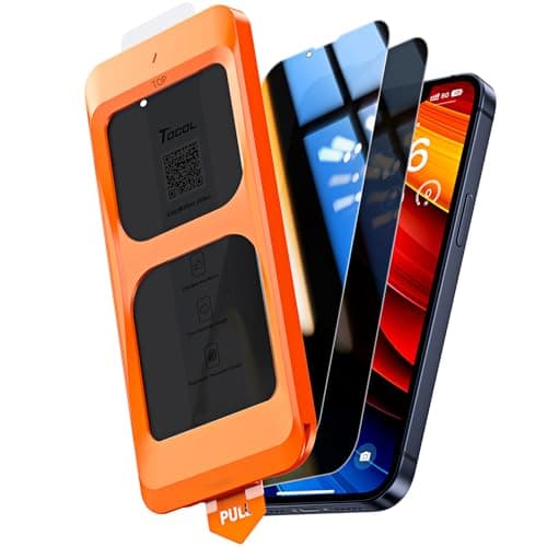 TOCOL for iPhone 12 mini Privacy Screen Protector 9H Hardness Military Grade Shatterproof HD Tempered Glass Full Coverage Easy Installation Case Friendly 2 Pack