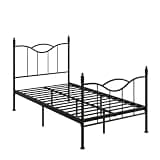 SUMELL Twin Size Metal Platform Bed Frame with Headboard, Heavy Duty Steel Bed Base, No Box Spring Needed, Black