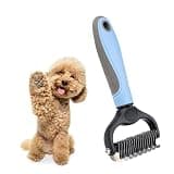 Petsplicity Double-Sided Pet Grooming Tool Undercoat Rake for Dogs and Cats - Professional Dematting Brush, Shedding Comb, Mat Remover, Deshedding, Safe Detangler, Fur Maintenance, Long-Haired Pets