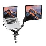 Dual Monitor Stand Holds Up to 19.8lbs Grommet Mounting Base Monitor Arm Desk Mount for 13 to 32 Inch Computer Screens(White Monitor Mount)