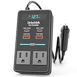 300W Car Power Inverter, DC 12V to 110V AC Car Plug Adapter with LED Display, 65W/24W USB-C Fast Charging Car Outlet Adapter to Wall Plug,Portable Car Charger with Switch Control Converter for Laptops