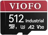 VIOFO 512GB Industrial Grade microSD Card, U3 A2 V30 High Speed Memory Card with Adapter, Support Ultra HD 4K Video Recording