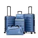 CONCEPTEN Luggage Sets, 5 Piece Durable Suitcase Set with Spinner Wheels, ABS Hard Shell Lightweight Luggage with TSA Lock, Large Checked Travel Suitcases, 20/24/28 Inch, Blue