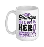 Alzheimer's Dementia Awareness Support Grandpa My Grandpa Is Ceramic Mug, White, 15oz