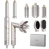 Ukliss 8 in 1 Hair Dryer Brush & Multi Hot Air Styler–Foldable 110,000 RPM Blow Dryer Brush Tool Set with Diffuser Auto-Wrap Curler for Fast Drying Curling Straightening Hair Daily Styling