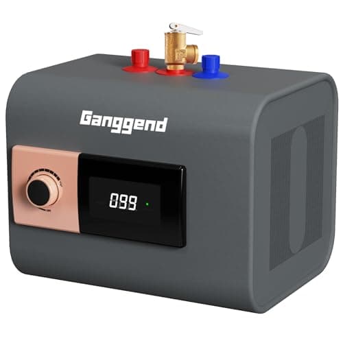 Ganggend Mini Tank Water Heater Electric, 2.5 Gallons Small Under Sink Water Heater for Point of Use Instant Hot Water 110V 1500W, Wall or Floor Mounted