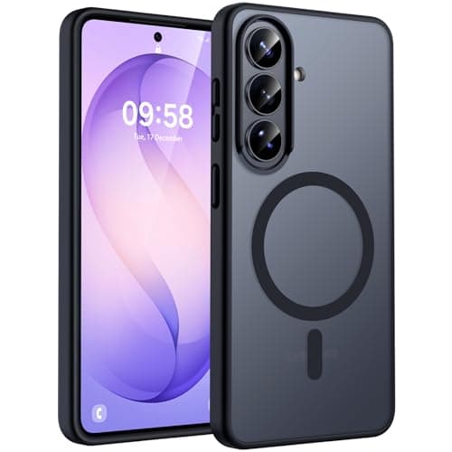 TOCOL for Samsung Galaxy S26 Case, Compatible with Magsafe, Full Camera Protection, Built-in Magnetic, Drop Protection, Translucent Matte Phone Case for S26 6.3 inch (Black)