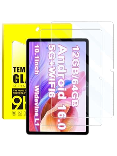 UHFOUWYU [2 Pack] Compatible with ICONLINK ZB32A Tablet Screen Protector 10 Inch, Anti-Glare Tempered Glass, Shockproof Scratch-Resistant.