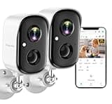 Security Cameras Wireless Outdoor, 2K Indoor Cameras for Home Security Battery Powered, AI Motion Detection, Color Night Vision, 2-Way Talk, Spotlight Siren Alarm, Cloud & SD Storage-Snow White 2 Pack