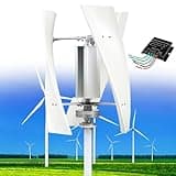 Fablestoryem 14000W Wind Turbine Generator Kit with MPPT Controller,12V/24V/48V/110V/220V Wind Turbine Vertical Wind Generator Kit, Electricity Producer Equipment, Home Power Energy Kit,White-12V