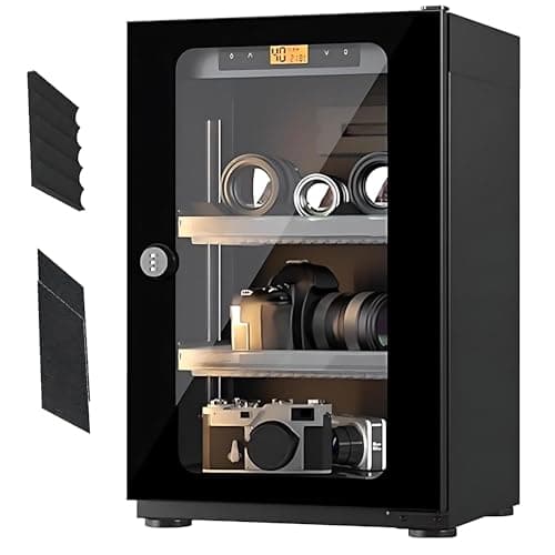 UYCVT Camera Dry Cabinet, Digital Control Dehumidifier with Password Lock, Led Lights and Humidity Adjustment, 20L/30L/40L/50L Electronic Dry Box for Lens Camera Equipment-40L