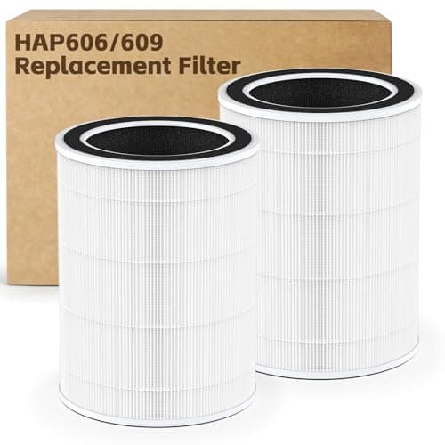 2-pack HAP606/609 Replacement Filter Compatible withXenonLab VisionAir HAP606, FreAire HAP606 & ECOSELF HAP609 Air Purifiers, 3-Stage Filtration System, H13 HEPA+ Activated Carbon Filter