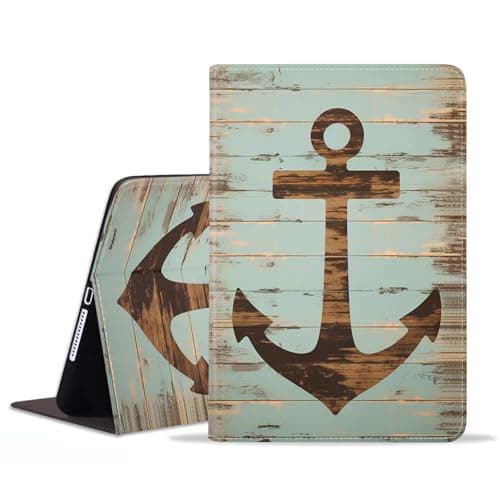 BWOOLL Case for iPad Pro 11 Inch M4 (2024, 5th Generation) - Slim Lightweight PU Leather Stand Cover with Auto Wake/Sleep for iPad Pro 11 2024, Nautical Anchor