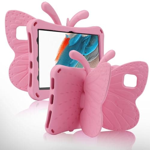 FunnyWin Onn 8 inch 8" 100135923 Gen 4 Butterfly Kid Tablet Case with Kickstand Light EVA Full Boby Drop Protective Rugged Shockproof Kid Pro Cover for Girl Kids Gift (Pink)