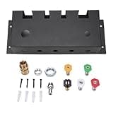 Workshop Tool Storage - Alloy Steel Pressure Washer Gun Holder Wall Mount Storage Rack with 1/4 Inch Quick Connect Couplers - Organizer for 5 Nozzles and 4 Extension Rods