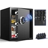 Grimtron 𝟑𝟓 𝐋𝐁 Smart Biometric Safe Fingerprint Lock Box with Silent Mode, Backlit Keypad and LED Light, Small Caja Fuerte(16.54"H x 12.99"D x 13.78"W)