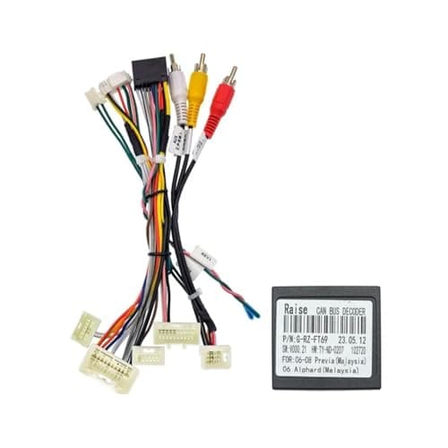 16 PIN Wiring HARNESS CANBUS Decoder FT-RZ-69 Compatible For Toyota Alphard 2002-2008 Previa Estima ACR 50 Tarago 2006-2016 With Amplifier