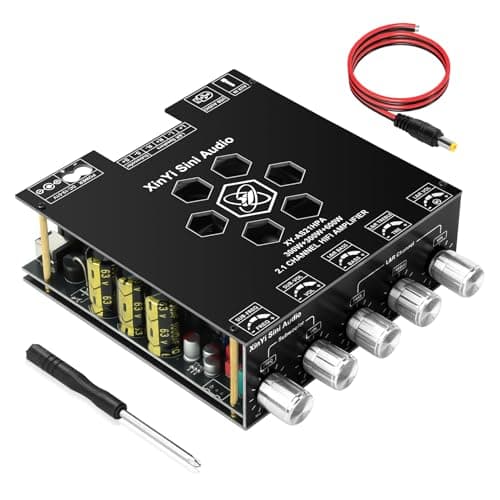Daakro AS21HPA 2.1 Channel Bluetooth Amplifier Board, 300W*2+600W Peak Power Home Audio Amplifier Board, Amp Wide Voltage Input 19-51V,Supports USB/AUX/BT Input for DIY Wireless Speaker