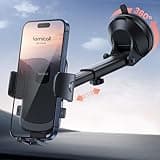 Lamicall Car Phone Holder - [Strongest Military-Grade Suction Cup] 360° Rotation Phone Holders for Your Car Quick Release Adjustable Phone Mount for Car Dashboard for iPhone 17 16 Pro Max Galaxy Truck