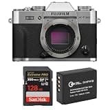 X-T30 III Mirrorless Camera, Silver, Bundle with Extra Battery and 128GB Memory Card