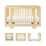 Babyletto Yuzu Convertible All-Stages® Bassinet, Midi, Full-Size Crib in Natural, Greenguard Gold Certified, Portable & Adjustable with Conversion Kits and Pads Included