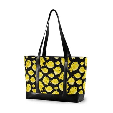 decor gift Portable computer bags with zipper globefishes Aquarium Fish Lover Yellow for work with tablet