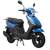 X‑PRO Bora 50cc Gas Moped– 49.5cc 4‑Stroke Engine, CVT, Electric & Kick Start, Aluminum Wheels, Front Disc & Rear Drum Brakes, DOT/EPA Approved Lightweight Moped for Adults & Teens (Blue)