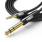 MillSO 6.35mm Male 1/4 to 3.5mm Male 1/8 TRS Stereo Audio Cable (8 Feet), Headphone Adapter 1/8 to 1/4 Adapter for Guitar, Piano, Amplifiers, Home Theater Devices, or Mixing Console - Black