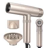 CrazyMar Professional Hair Dryer with Diffuser, Ionic, LED Display, 16 Temp Settings, 5X Fast Drying, Portable, for Home and Salon
