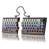ZORNHER ST68 Ergonomic Split Keyboard,65% Wireless Gaming Keyboard with Knob,65% Black Hot-Swappable Mechanical Keyboards for Win/Mac,Linear Switches,RGB Backlit