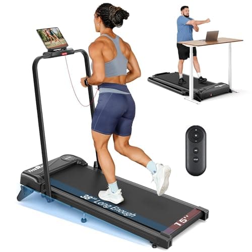 THERUN 2 in 1 Walking Pad with Handle Bar, Upgrade Walking Pad Treadmill for Home, Compact Treadmills with APP, Under Desk Treadmill with 10% Manual Incline, Portable Treadmill with Quiet Core