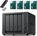 Synology DS925+ NAS Server Bundle 4 Bay (8GB RAM, 32TB HDD) - 4 x 8TB Synology NAS HDDs, High Performance Desktop Network Storage Device - Includes External 512GB SSD for Backup