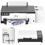 DXZ 2026 DTF Printer with Film Cutter,8.3'' A4 Apparel Printer T-Shirt Printing,XP600 Printhead Doubled Printing Speed VS L1800 and L805,White Stirring System