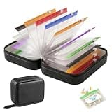 Waterproof Storage Pouch Set with 14 Reusable Zipper Bags, Portable Organizer Case for Vitamins, Supplements (Black)