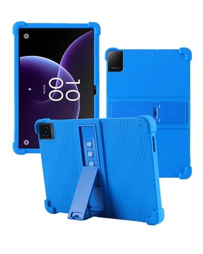 Case for TCL TAB 10 Gen 4 10.1",WUNIAK Shock Proof Lightweight Stand Rubber Shell Protective Cover,Kids Friendly Soft Silicone Adjustable Stand Cover,Blue