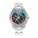 NTVOWPZO Three-Hand Analog Stainless Steel Watches for Men Easy Reader