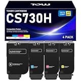 TUOJ 4-Pack CS730H Toner Cartridges Replacement for Lexmark CS730de CX730de