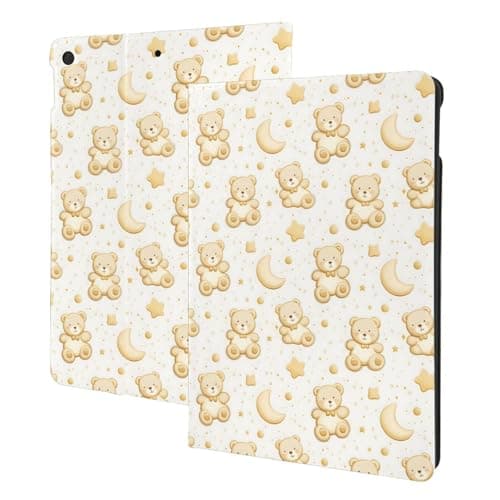 Compatible with iPad 9th/8th/7th Generation Case - Cute Bear Moon Stars Print Fashion Compatible with iPad 10.2 Case, Folio Stand, Auto Wake/Sleep, Tablet Case Cover