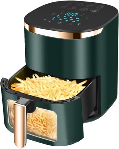 6l Air Fryer Oven With Visual Cooking Window, Adaptable Temperature Time, Non-stick And Washable Basket, 1400w, Grün