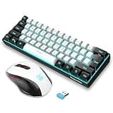 Snpurdiri 2.4G Wireless Gaming Keyboard and Mouse Combo, Include Mini 60% Merchanical Feel RGB Backlit Keyboard, Ergonomic Vertical Feel Small Wireless Mouse(Black and White)