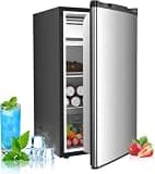 LESOGE Full-Size Upright Freezer with Single Glass Door, Exterior Display Panel, Spacious Interior Storage, Energy-Conscious Design