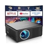 CiBest Mini Projector with WiFi and Bluetooth, Compatible with Netflix/YouTube/PrimeVideo, Electric Focus & Keystone, Short Throw Full HD 1080P Video Projector, Portable Outdoor/Indoor Use