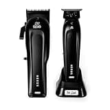Old Scull Barber Combo 2.0, Nexus Clipper and Trimmer, Powerful, Cordless & Quiet, DLC Blade + Stainless Steel, Black, Powerful 7,000 RPM Motor for Professionals and Beginners Barberia Kit